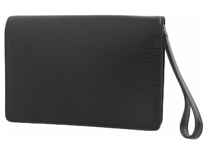 Clutch Dragonne in pelle Epi Louis Vuitton M52612 Nero - vista 2