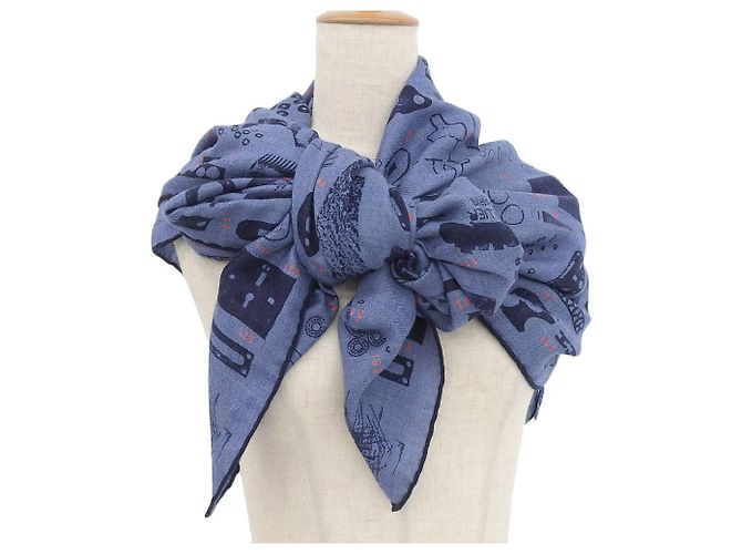 Hermès Hermes Cashmere-Seidenschal blau - Ansicht 2