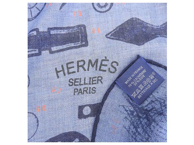 Hermès Hermes Cashmere-Seidenschal blau - Ansicht 6