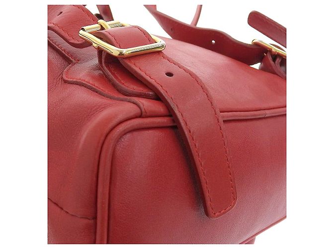 Gucci Bamboo Leder Rucksack Vintage Rot - Ansicht 4