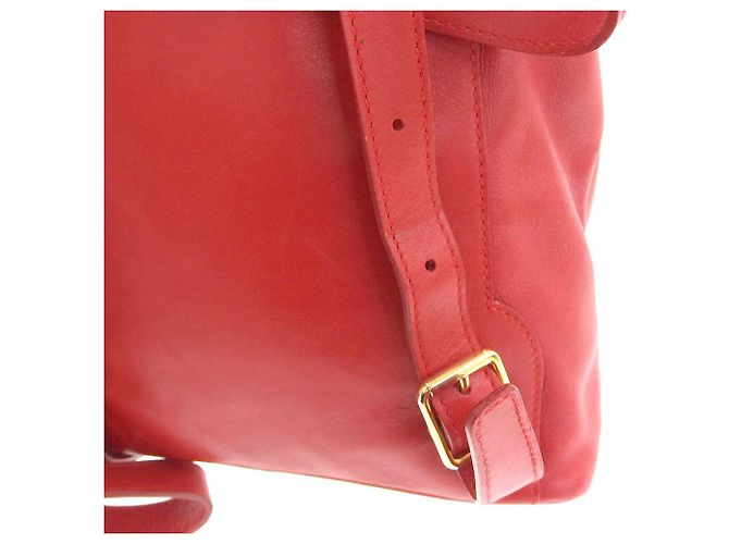 Gucci Bamboo Leder Rucksack Vintage Rot - Ansicht 6