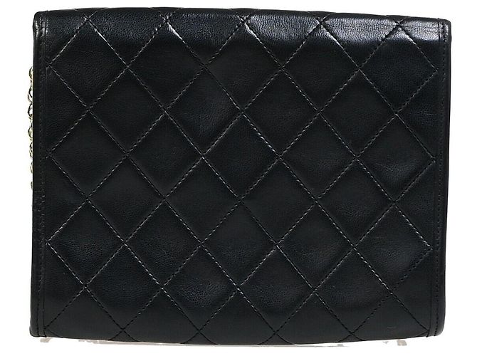 Chanel Vintage Round Flap em lambskin acolchido Small Preto - vista 3