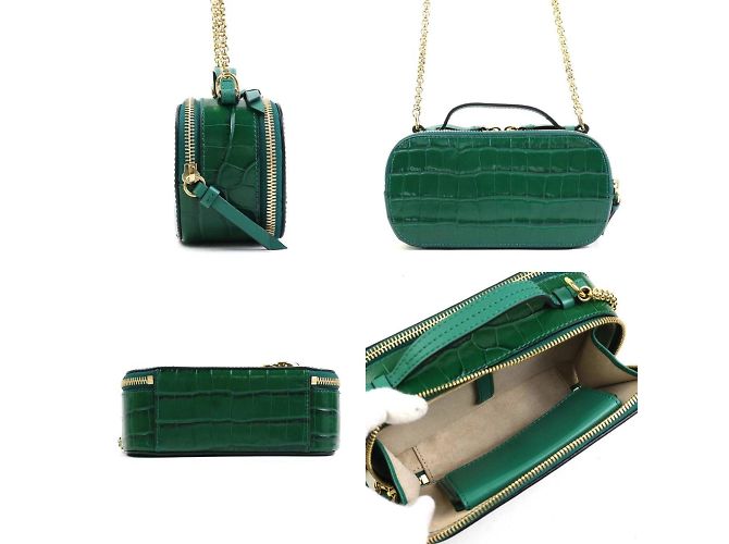 Borsa a spalla in pelle goffrata Chloé Green Verde - vista 2