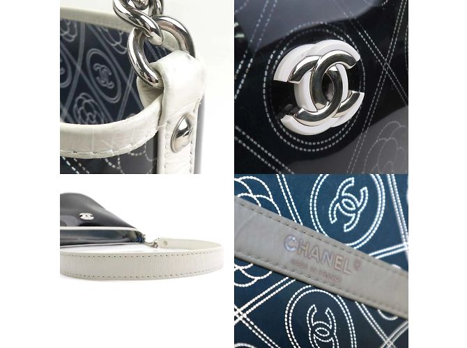 Borsa a Spalla in Pelle Camelia CHANEL Nero Bianco - vista 4