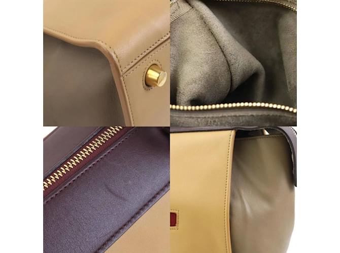 Céline Borsa a mano Celine Small Ring Beige Bordò - vista 3
