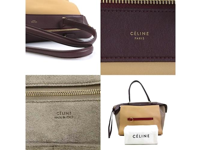 Céline Borsa a mano Celine Small Ring Beige Bordò - vista 5