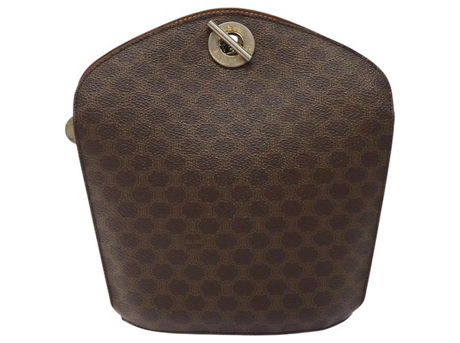 Céline Borsa a spalla in tela Macadam CELINE in pelle PVC marrone oro Auth bs27542 D'oro - vista 13