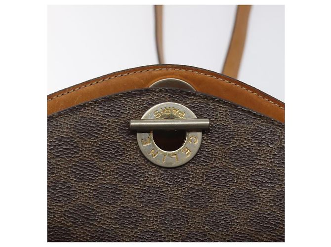 Céline Borsa a spalla in tela Macadam CELINE in pelle PVC marrone oro Auth bs27542 D'oro - vista 17