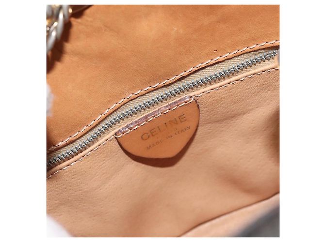 Céline Borsa a spalla in tela Macadam CELINE in pelle PVC marrone oro Auth bs27542 D'oro - vista 18