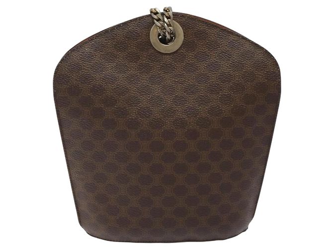 Céline Borsa a spalla in tela Macadam CELINE in pelle PVC marrone oro Auth bs27542 D'oro - vista 2