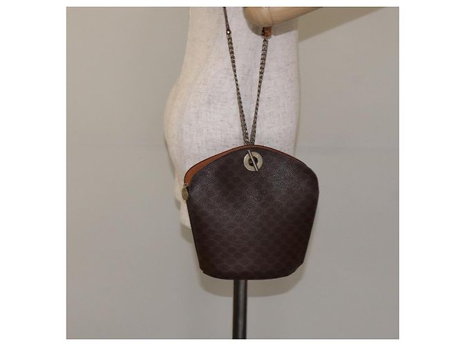 Céline Borsa a spalla in tela Macadam CELINE in pelle PVC marrone oro Auth bs27542 D'oro - vista 22