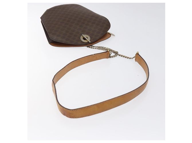 Céline Borsa a spalla in tela Macadam CELINE in pelle PVC marrone oro Auth bs27542 D'oro - vista 7