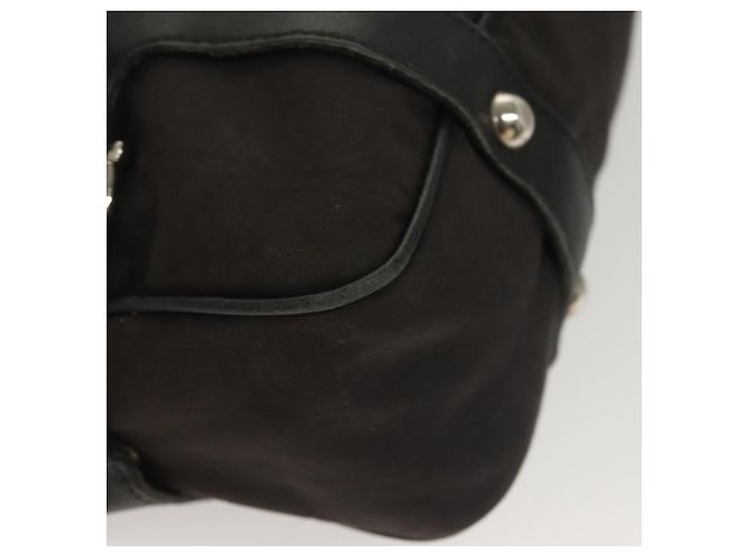 Borsa a spalla Gancini in tela nera e argento autentica Salvatore Ferragamo 127847 - vista 10