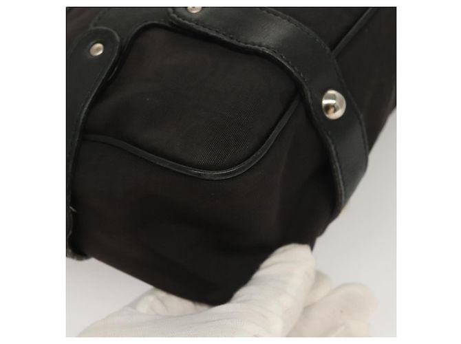 Borsa a spalla Gancini in tela nera e argento autentica Salvatore Ferragamo 127847 - vista 12