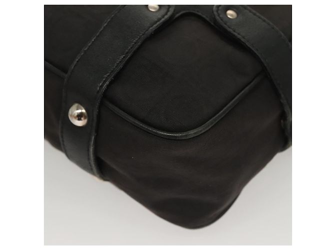 Borsa a spalla Gancini in tela nera e argento autentica Salvatore Ferragamo 127847 - vista 13
