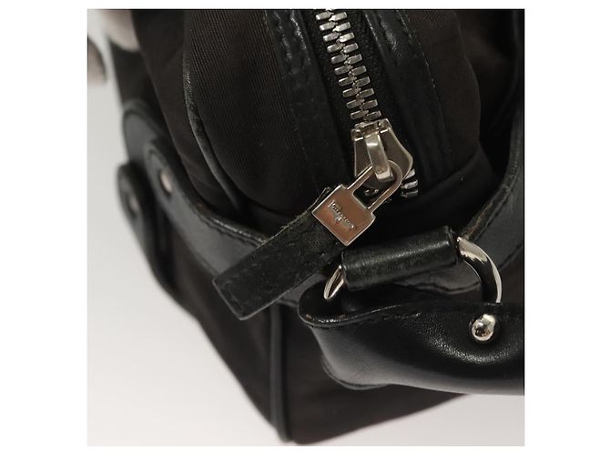 Borsa a spalla Gancini in tela nera e argento autentica Salvatore Ferragamo 127847 - vista 14