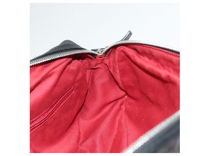 Borsa a spalla Gancini in tela nera e argento autentica Salvatore Ferragamo 127847 - vista 17