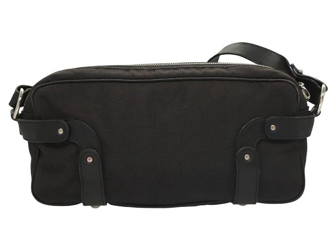 Borsa a spalla Gancini in tela nera e argento autentica Salvatore Ferragamo 127847 - vista 3