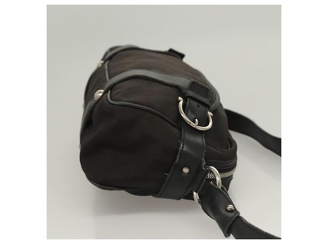 Borsa a spalla Gancini in tela nera e argento autentica Salvatore Ferragamo 127847 - vista 4