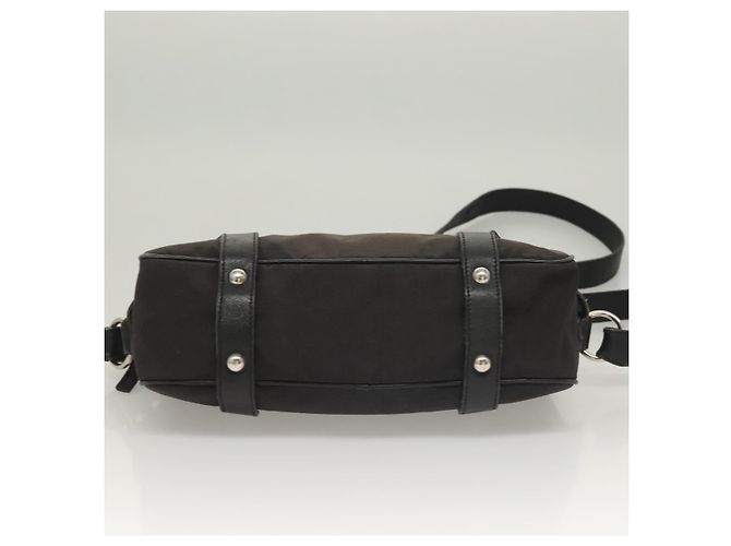Borsa a spalla Gancini in tela nera e argento autentica Salvatore Ferragamo 127847 - vista 9