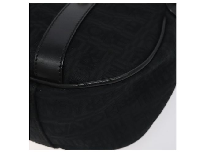 Borsa a spalla Salvatore Ferragamo in tela nera e argento autentica BA3712 Nero - vista 10