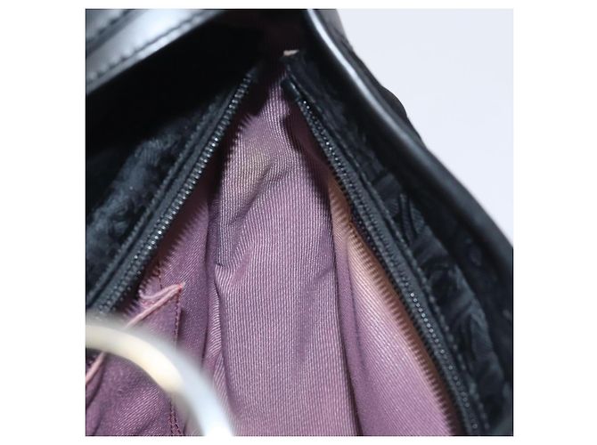 Borsa a spalla Salvatore Ferragamo in tela nera e argento autentica BA3712 Nero - vista 18