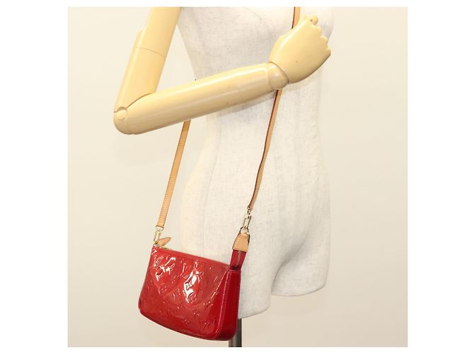 LOUIS VUITTON Vernis Pochette Accessori Pomme D'amour M91577 LV Auth ep9386 Rosso - vista 22