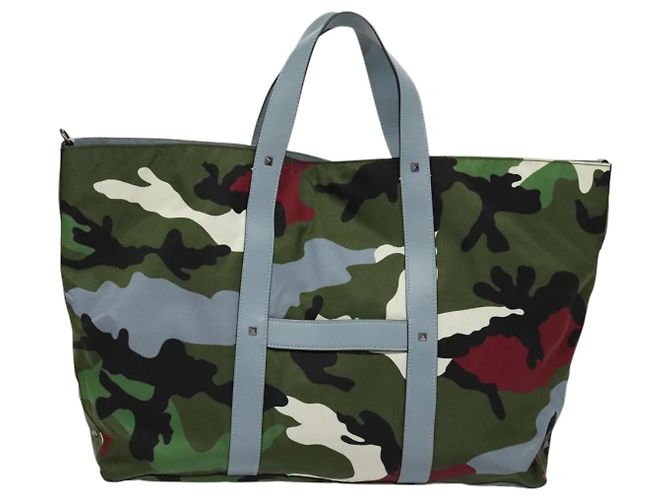 VALENTINO Borsa Tote Camouflage in Nylon Verde Auth bs27104 - vista 2
