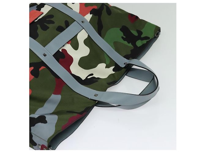 VALENTINO Borsa Tote Camouflage in Nylon Verde Auth bs27104 - vista 6