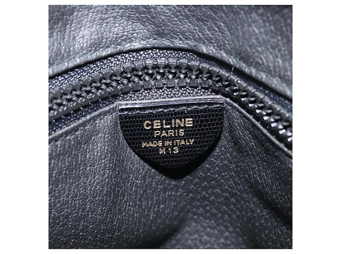 Céline Borsa a mano CELINE in pelle nera e oro Auth BA3907 Nero D'oro - vista 12