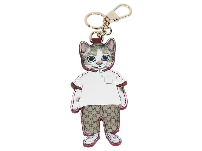 Chaveiro GUCCI GG Supreme Yuko Higuchi PVC Bege Auth 127738M - vista 2