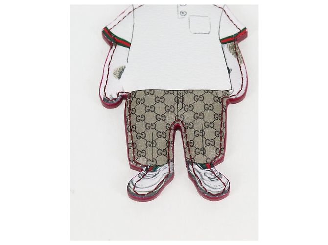 Chaveiro GUCCI GG Supreme Yuko Higuchi PVC Bege Auth 127738M - vista 5