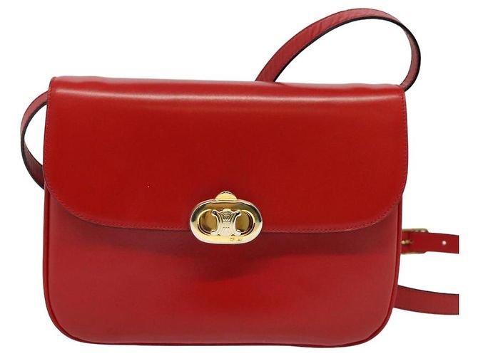 Céline Borsa a Spalla CELINE in Pelle Rossa Dorata Auth yk18689 Rosso D'oro - vista 13