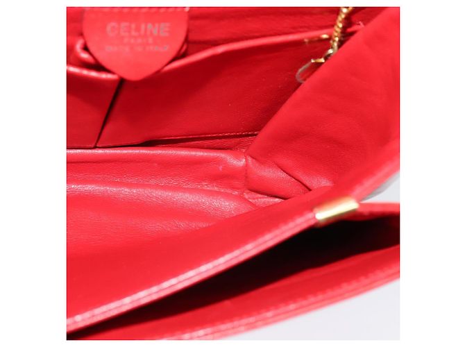 Céline Borsa a Spalla CELINE in Pelle Rossa Dorata Auth yk18689 Rosso D'oro - vista 20