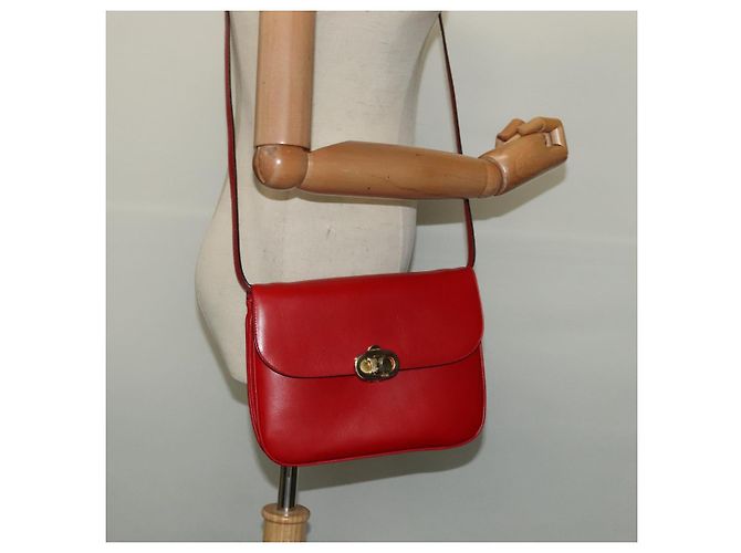 Céline Borsa a Spalla CELINE in Pelle Rossa Dorata Auth yk18689 Rosso D'oro - vista 23