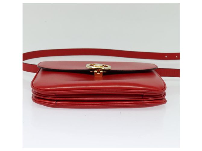 Céline Borsa a Spalla CELINE in Pelle Rossa Dorata Auth yk18689 Rosso D'oro - vista 5