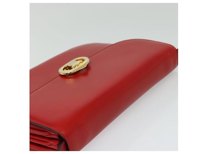 Céline Borsa a Spalla CELINE in Pelle Rossa Dorata Auth yk18689 Rosso D'oro - vista 6