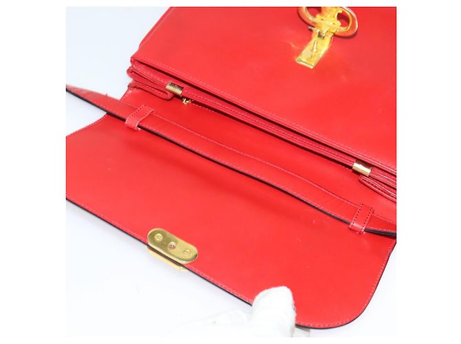 Céline Borsa a Spalla CELINE in Pelle Rossa Dorata Auth yk18689 Rosso D'oro - vista 9
