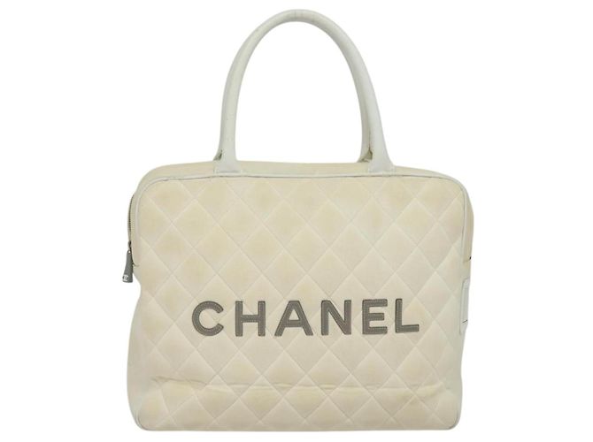 Borsa Boston in tela bianca CC Auth 115293 della linea sportiva CHANEL Bianco - vista 13