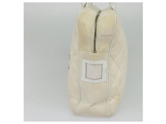 Borsa Boston in tela bianca CC Auth 115293 della linea sportiva CHANEL Bianco - vista 4