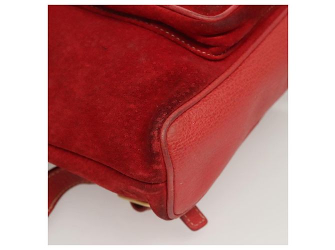 Bamboo Zaino GUCCI in pelle scamosciata rossa e oro 003 1956 0030 Auth 129916 Rosso D'oro - vista 13