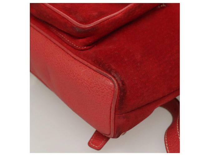 Bamboo Zaino GUCCI in pelle scamosciata rossa e oro 003 1956 0030 Auth 129916 Rosso D'oro - vista 14