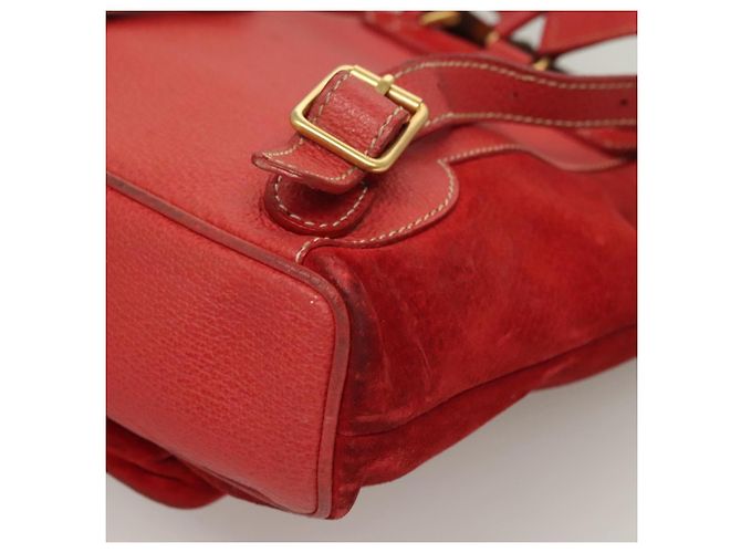 Bamboo Zaino GUCCI in pelle scamosciata rossa e oro 003 1956 0030 Auth 129916 Rosso D'oro - vista 16