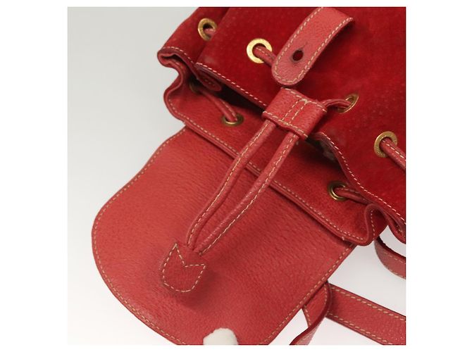 Bamboo Zaino GUCCI in pelle scamosciata rossa e oro 003 1956 0030 Auth 129916 Rosso D'oro - vista 18