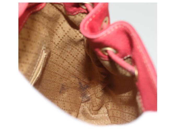 Bamboo Zaino GUCCI in pelle scamosciata rossa e oro 003 1956 0030 Auth 129916 Rosso D'oro - vista 23