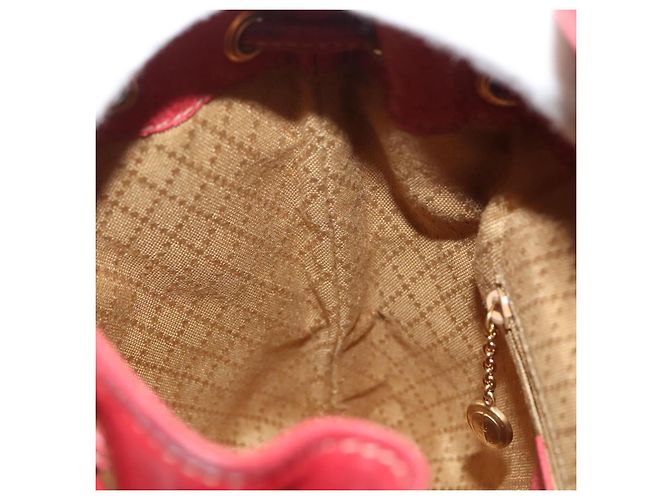 Bamboo Zaino GUCCI in pelle scamosciata rossa e oro 003 1956 0030 Auth 129916 Rosso D'oro - vista 24