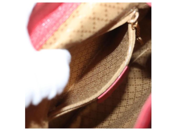 Bamboo Zaino GUCCI in pelle scamosciata rossa e oro 003 1956 0030 Auth 129916 Rosso D'oro - vista 26