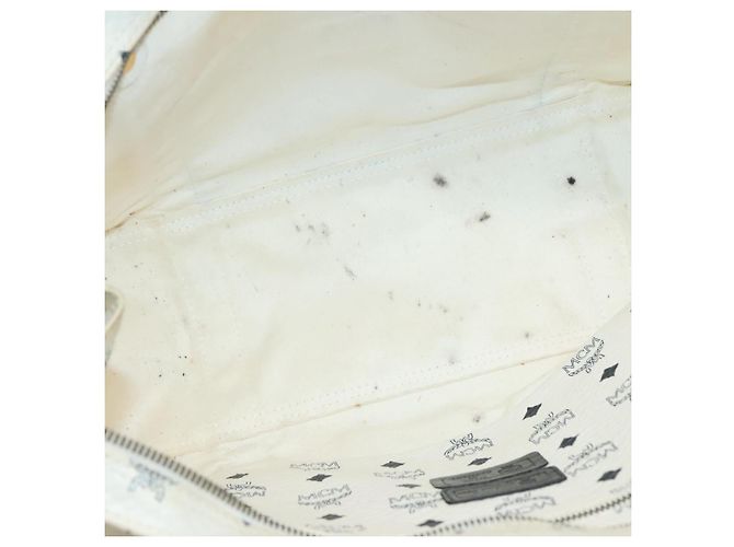 MCM Borsa Tote Vicetos in pelle PVC bianca Auth th6172 Bianco - vista 16