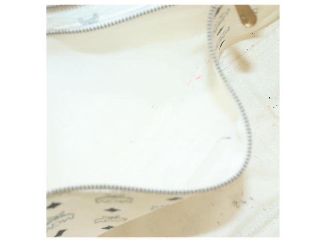 MCM Borsa Tote Vicetos in pelle PVC bianca Auth th6172 Bianco - vista 19