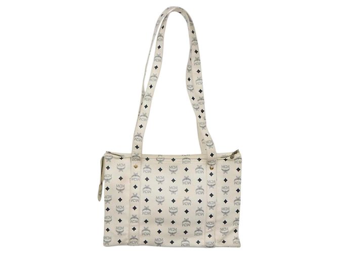 MCM Borsa Tote Vicetos in pelle PVC bianca Auth th6172 Bianco - vista 3